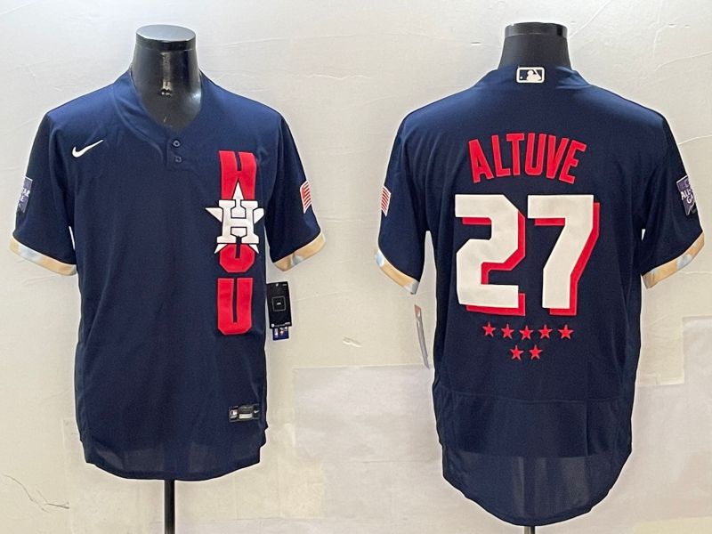 Men Houston Astros #27 Altuve Blue All star Elite 2025 Nike MLB Jersey style 2->houston astros->MLB Jersey